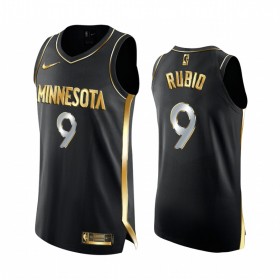 Dres Minnesota Timberwolves Ricky Rubio 9 2020-21 Crna Golden Edition Swingman